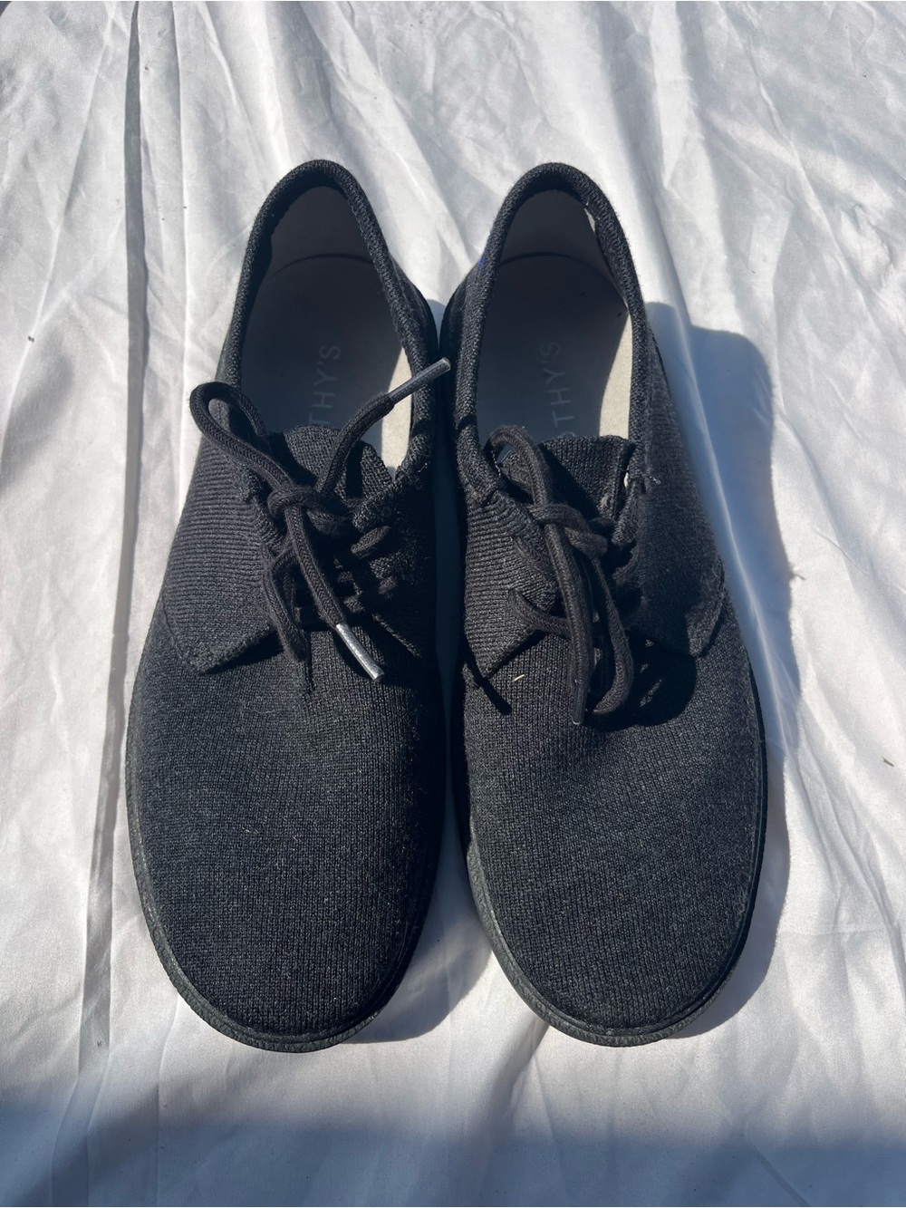 Rothy’s All-Black Men's Knit Lace-Up Shoes Size 9.5